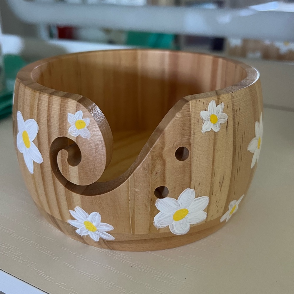 Wooden crochet/knitting yarn bowl